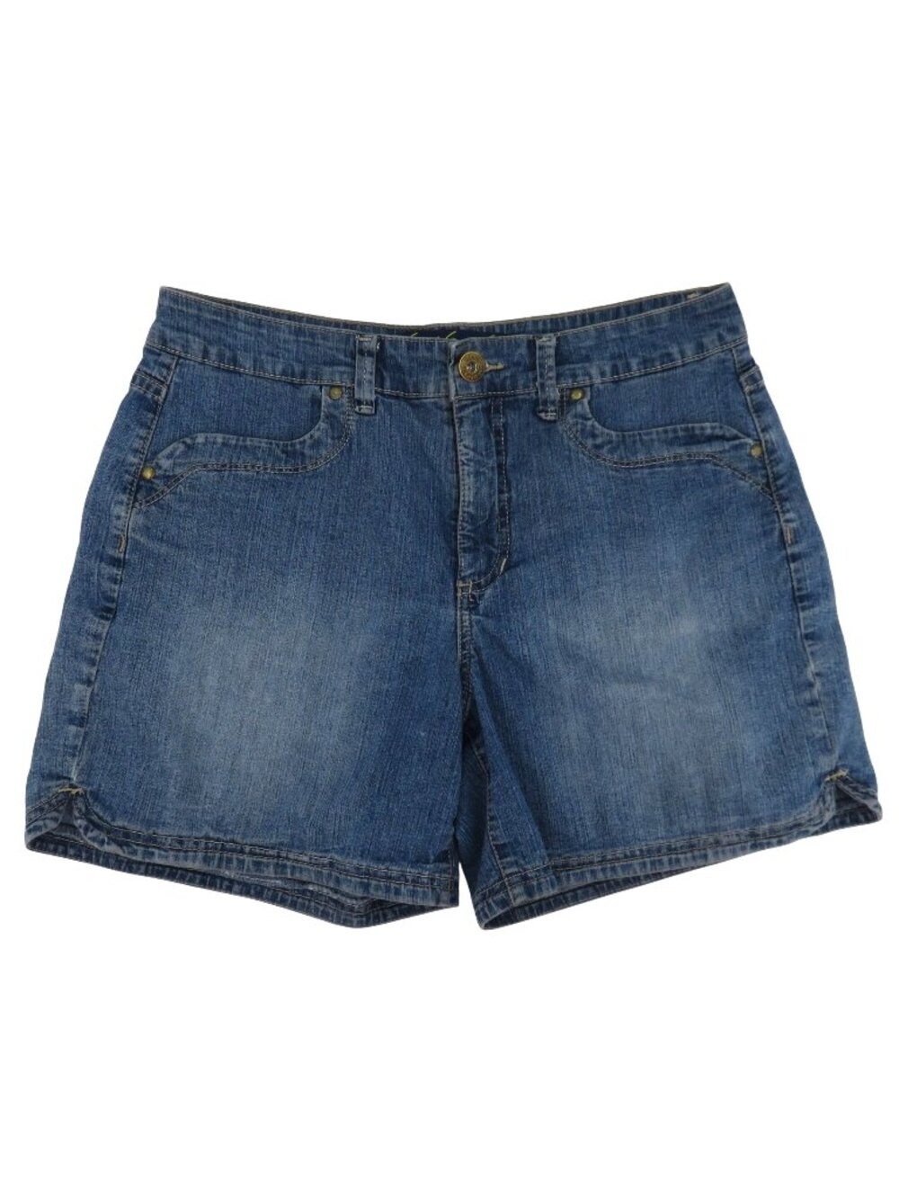 VTG Gloria Vanderbilt Women 10 Perfect Fit Blue Denim Jean Shorts Pockets Cotton